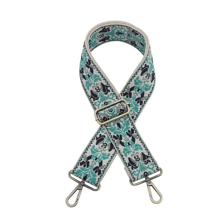 Boho Vine Handbag Strap - Green / Navy / Teal