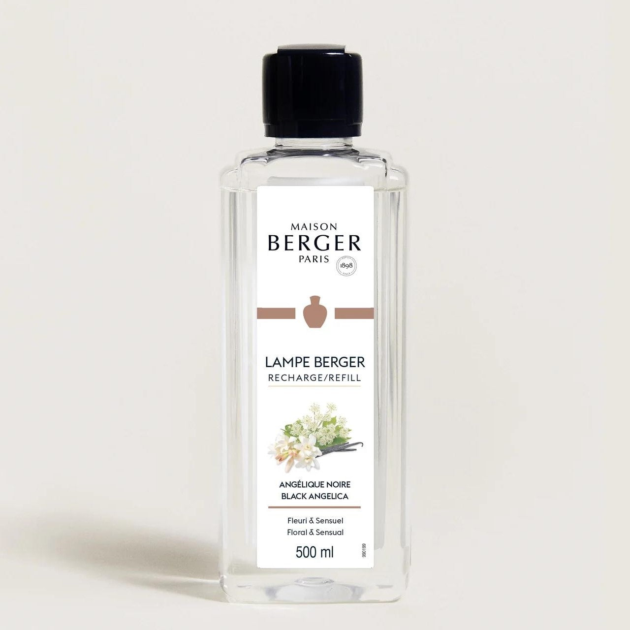 Maison Berger lamp refill, 500 ml, Black Angelica scent.