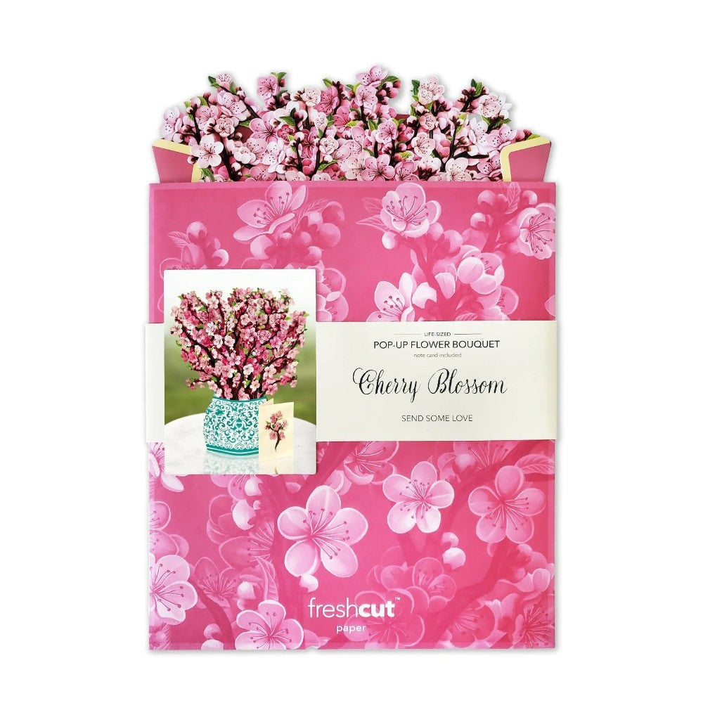 Cherry blossom pop-up card with floral design; "Send Some Love" message included.