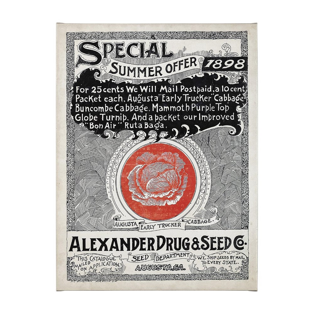 1898 seed catalog offer from Alexander Drug & Seed Co.