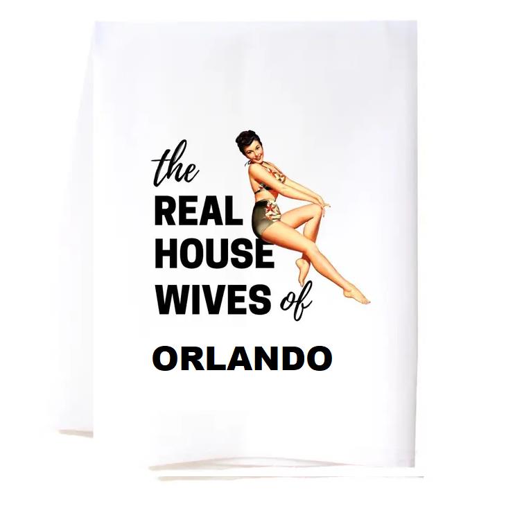 Pin-up style "Real Housewives of Orlando" poster with a vintage flair.