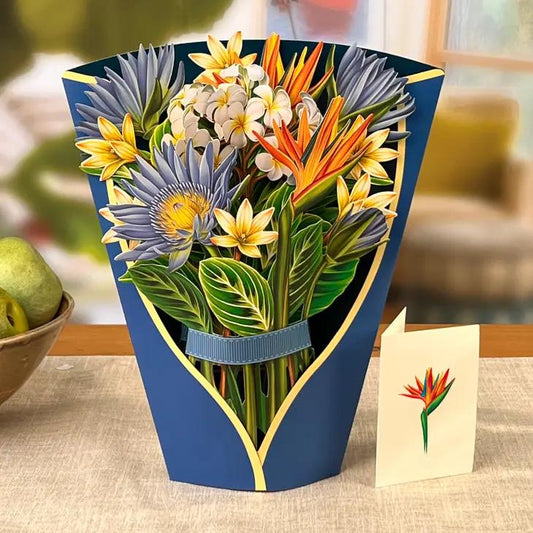 Picture of Tropical Bloom Pop-Up Bouquet Greeting Card
