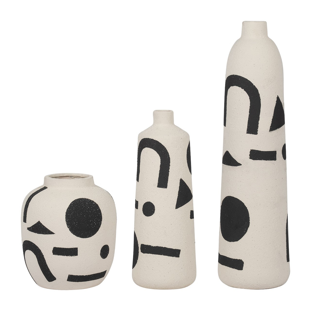 Picture of Funky Ivory and Black Vase, Medium