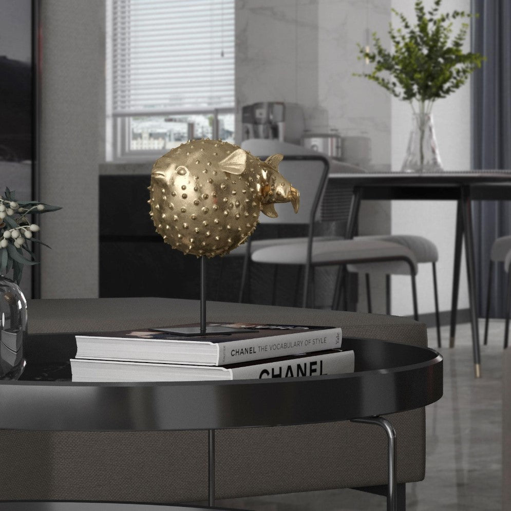 Picture of Puffer Fish Decor Gold