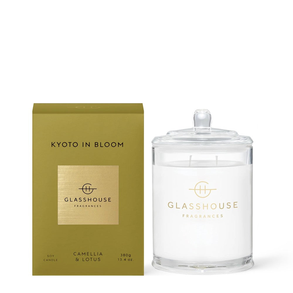 Glasshouse candle and box, "Kyoto in Bloom".