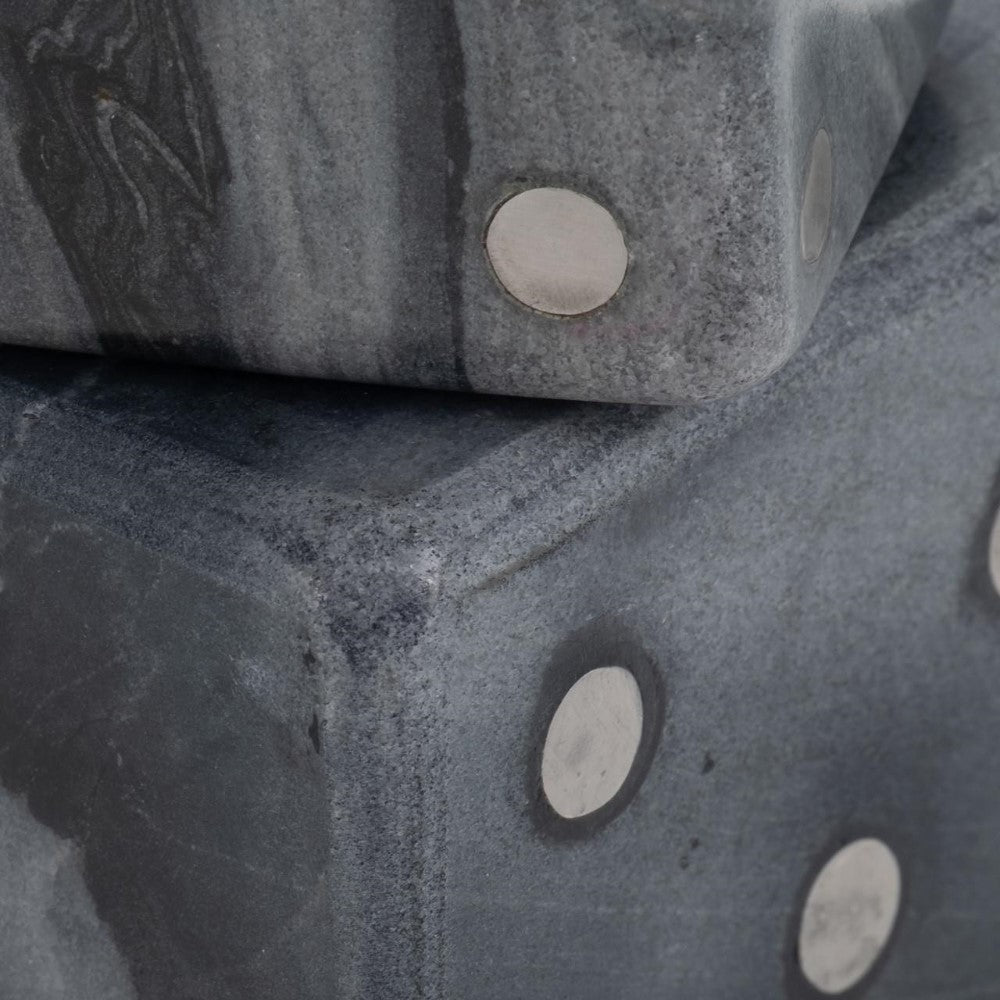 Picture of Mistry Grey Marble Dice Decor, Small