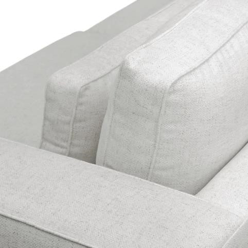 Simple gray sofa with two large back cushions.