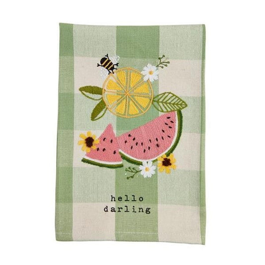 Picture of Hello Darling Fruity Floral Check Towel