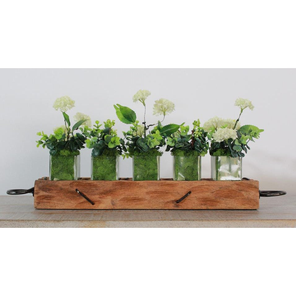 Picture of Floral in glass & wood