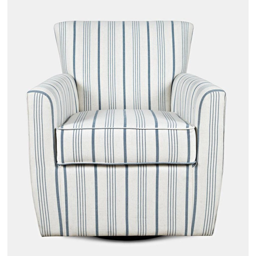 Picture of Bianca Swivel Accent Chair Blue Stripes