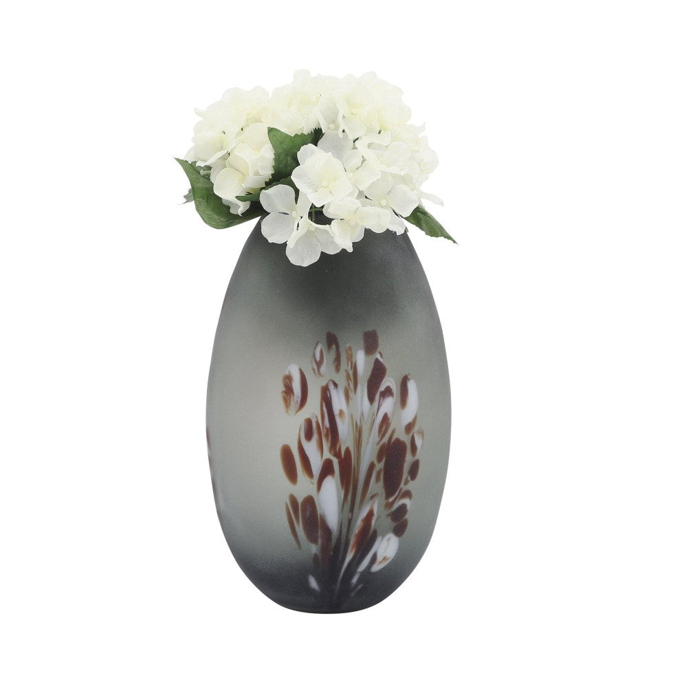 Picture of Red Detail Frosted Glass Vase 12"