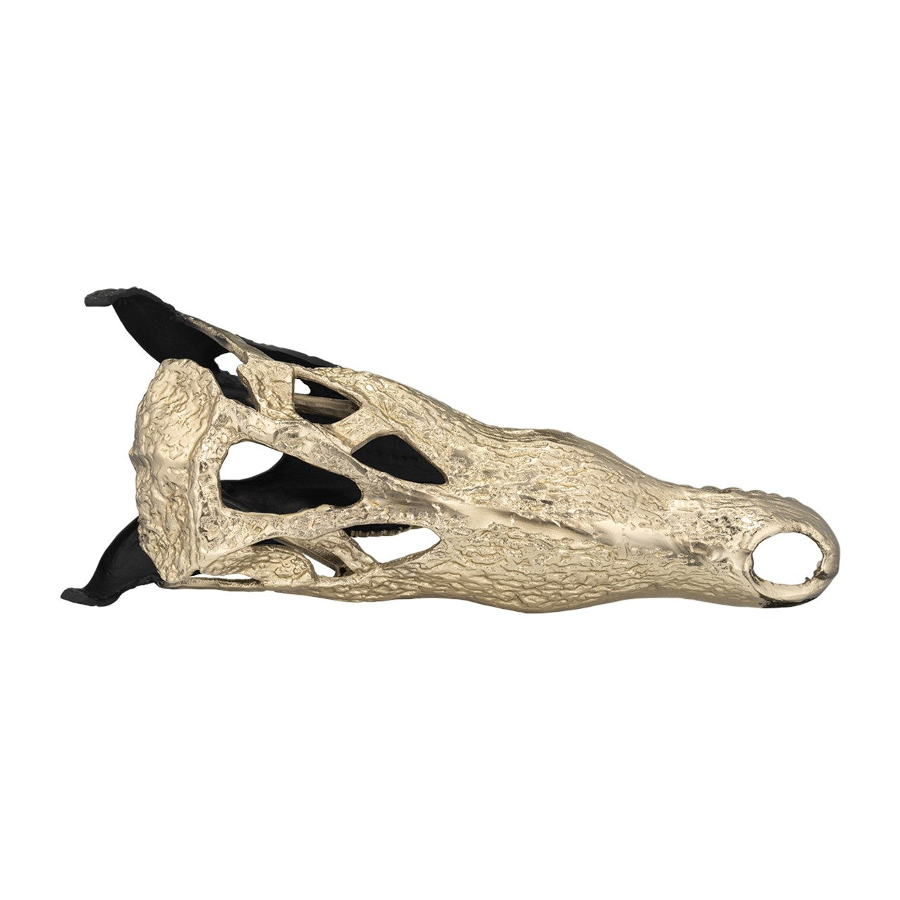 Picture of Alligator Skull Metal Sculpture, Gold