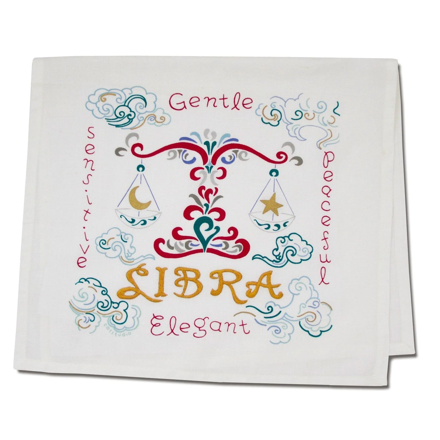 Decorative "Libra" design with traits: gentle, sensitive, peaceful, elegant.