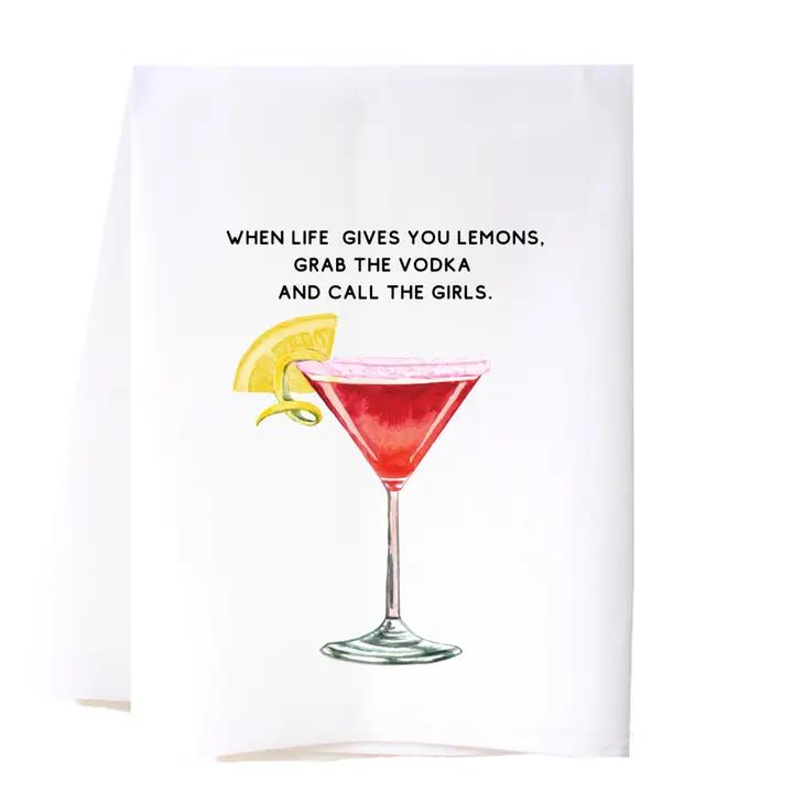 Cocktail illustration with a fun vodka quote above.
