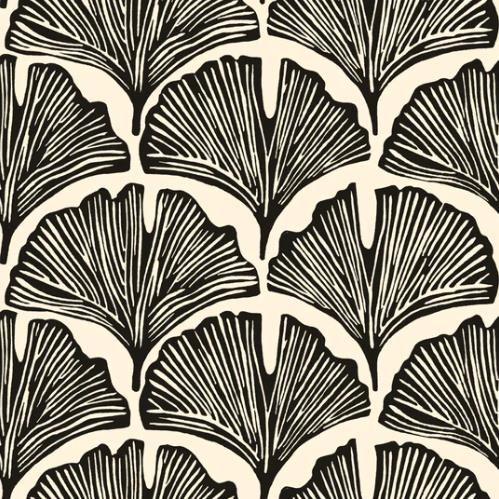 Picture of Feather Palm Black Single Roll Wallpaper 20.5"x16.5ft
