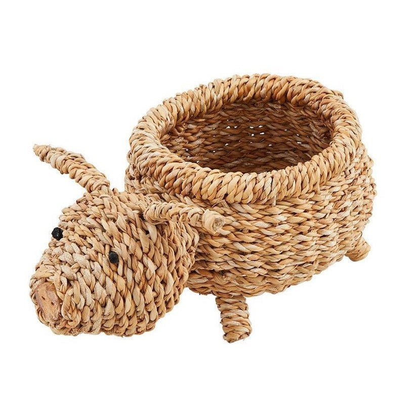 Woven basket shaped like a pig.