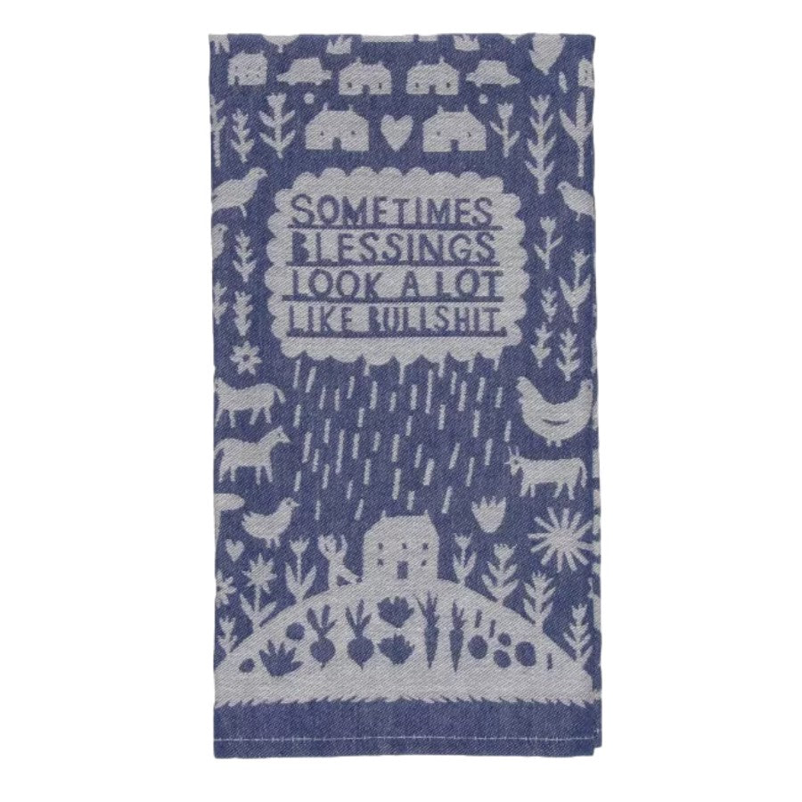Picture of "Bullsh*t Blessings" Woven Dish Towel