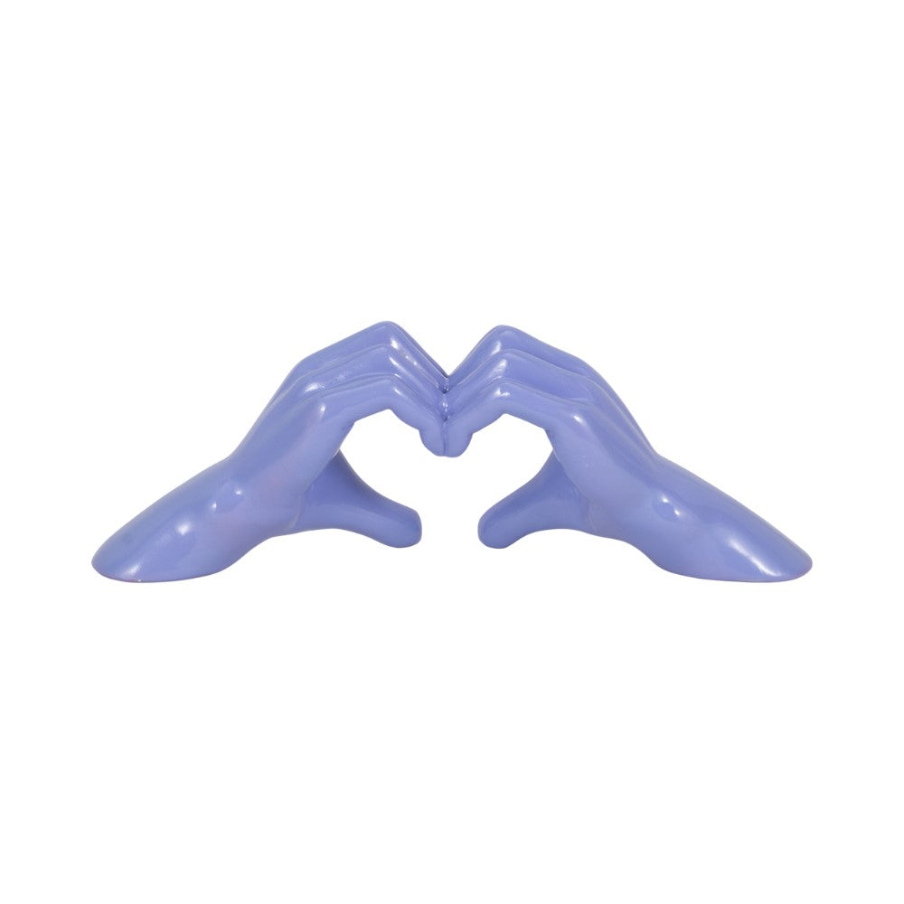 Two purple hands forming a heart shape.