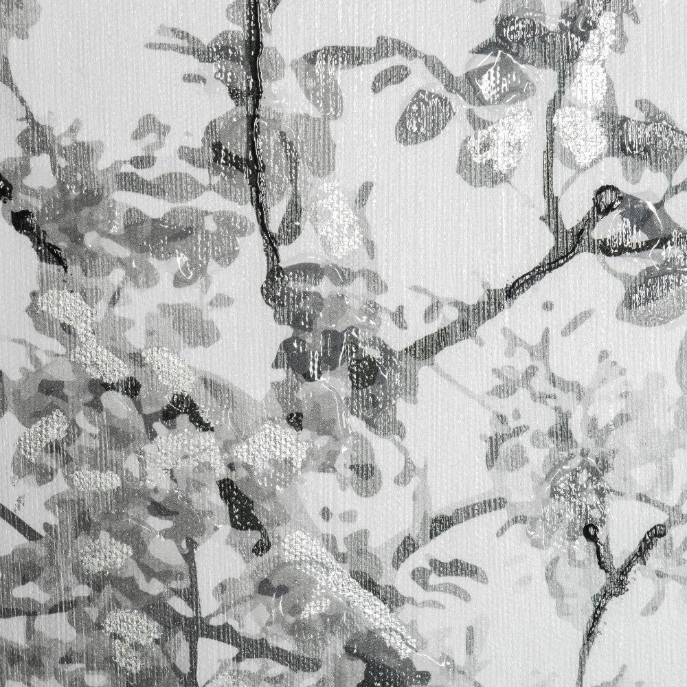 Abstract floral pattern in grayscale.
