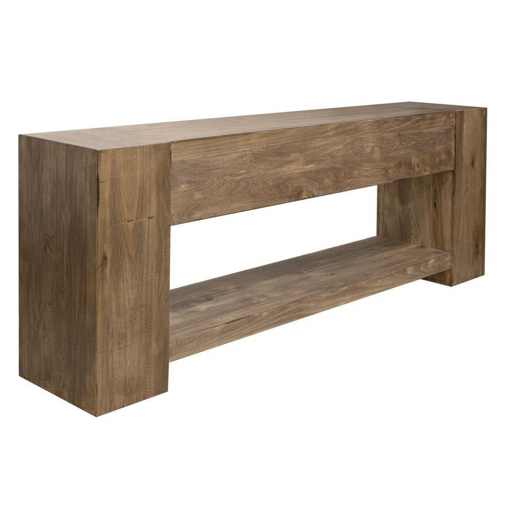 Wooden console table with a minimalist design.