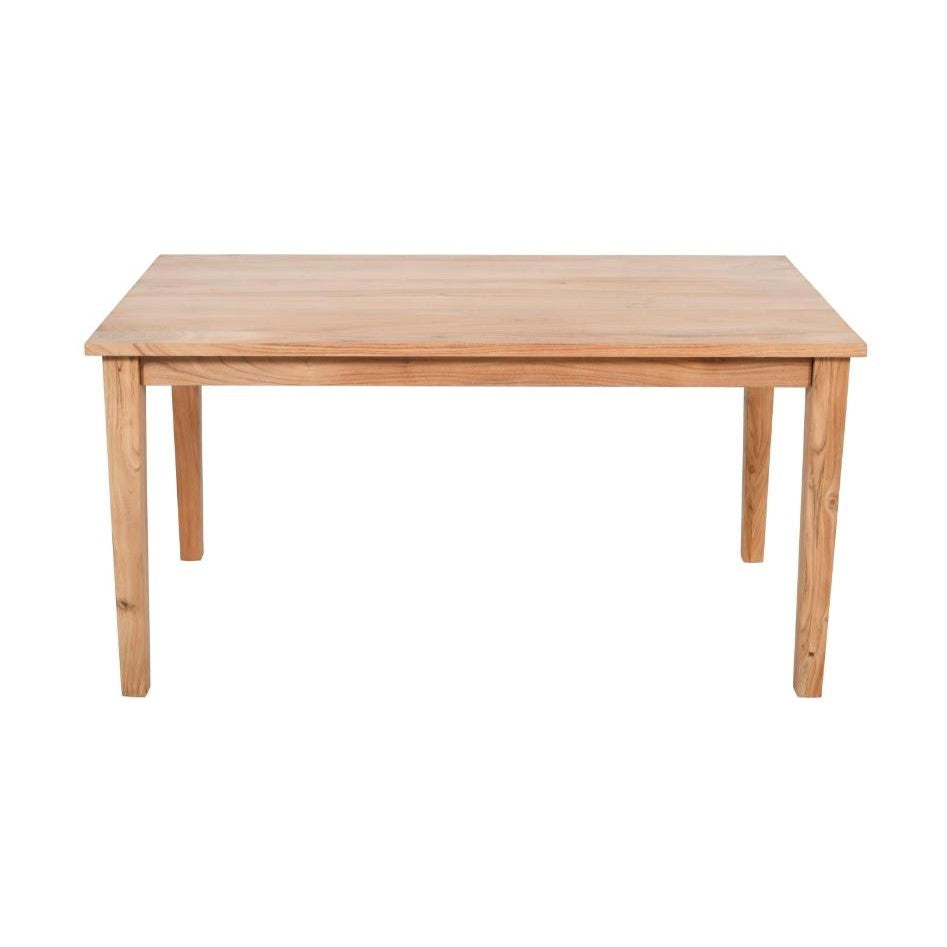A simple wooden table with a light brown finish.