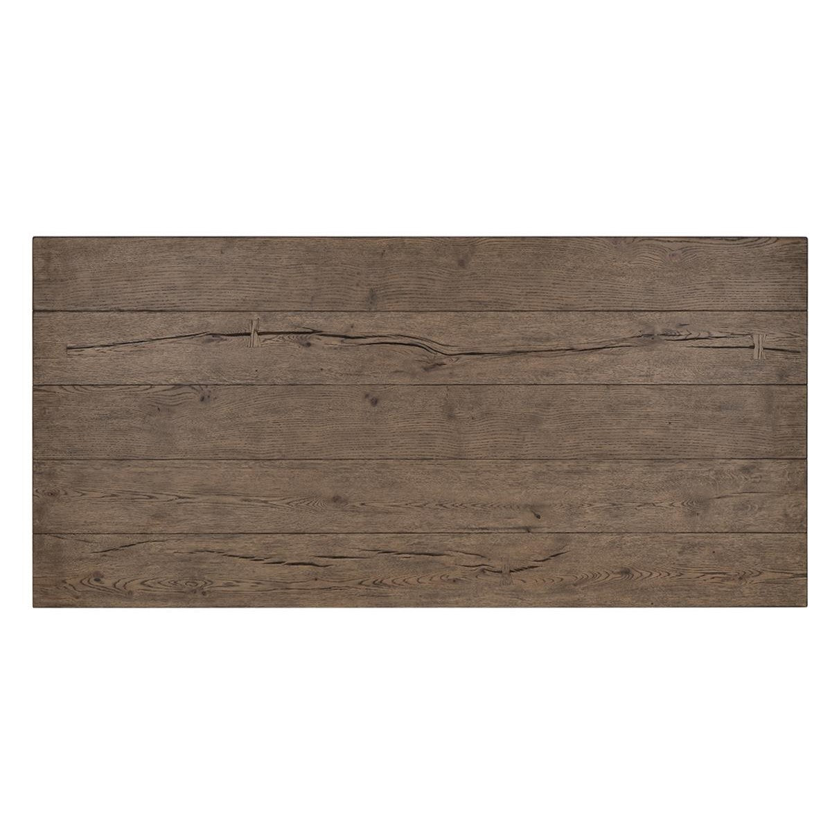 Rectangular wooden tabletop with natural grain pattern.