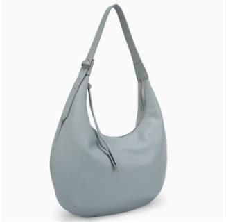 Light blue hobo bag with a single strap and minimal design.