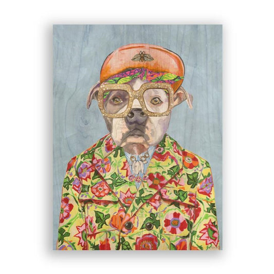 Picture of "What's Up Dog III" Wood Block Art Print
