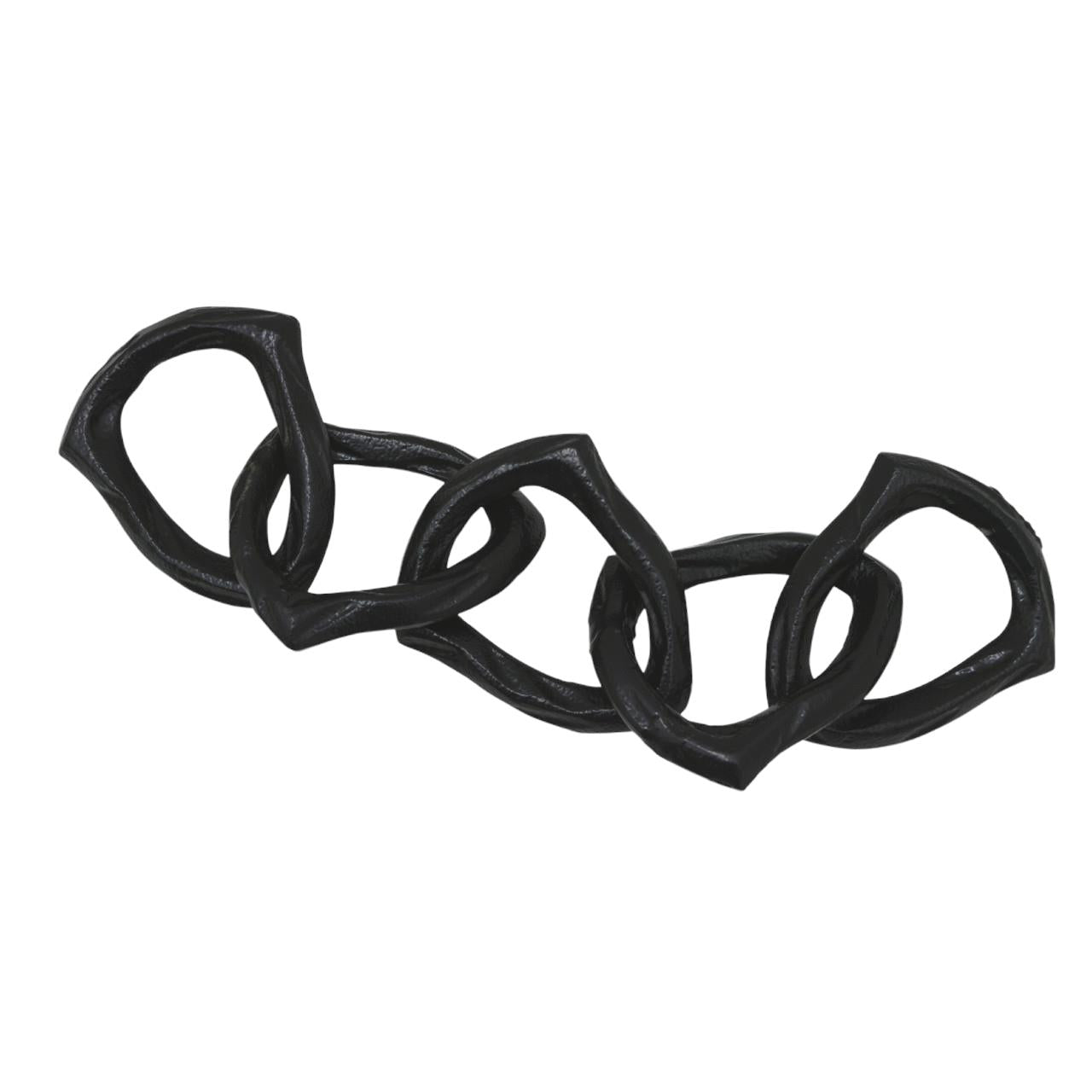 Abstract black chain links on a white background.