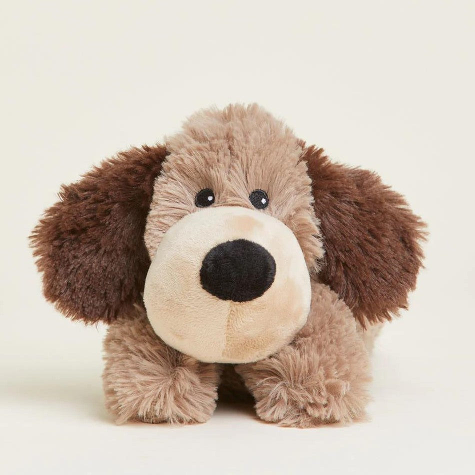 Fluffy brown stuffed dog with big ears.