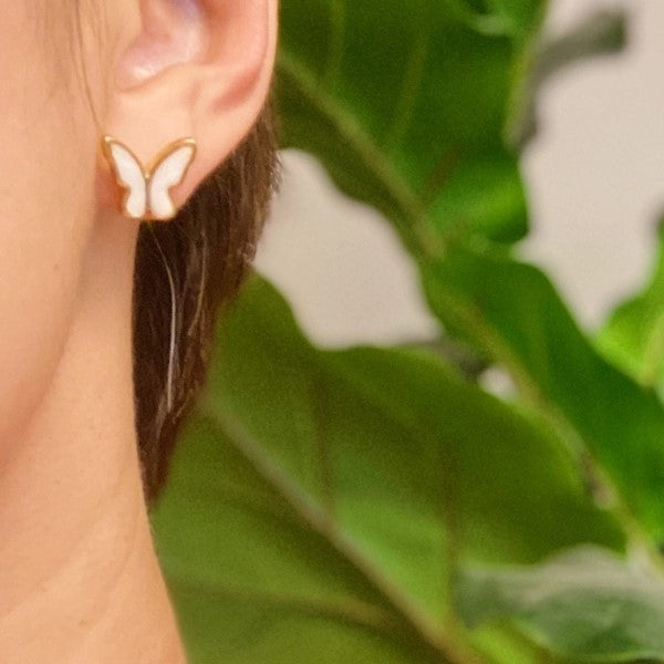 Picture of Golden Shell Butterfly Earrings