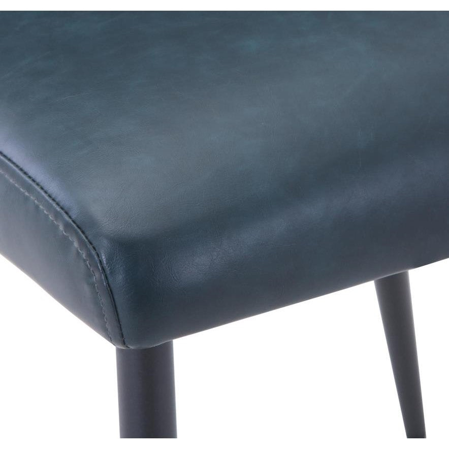 Dark teal cushioned seat with black legs.