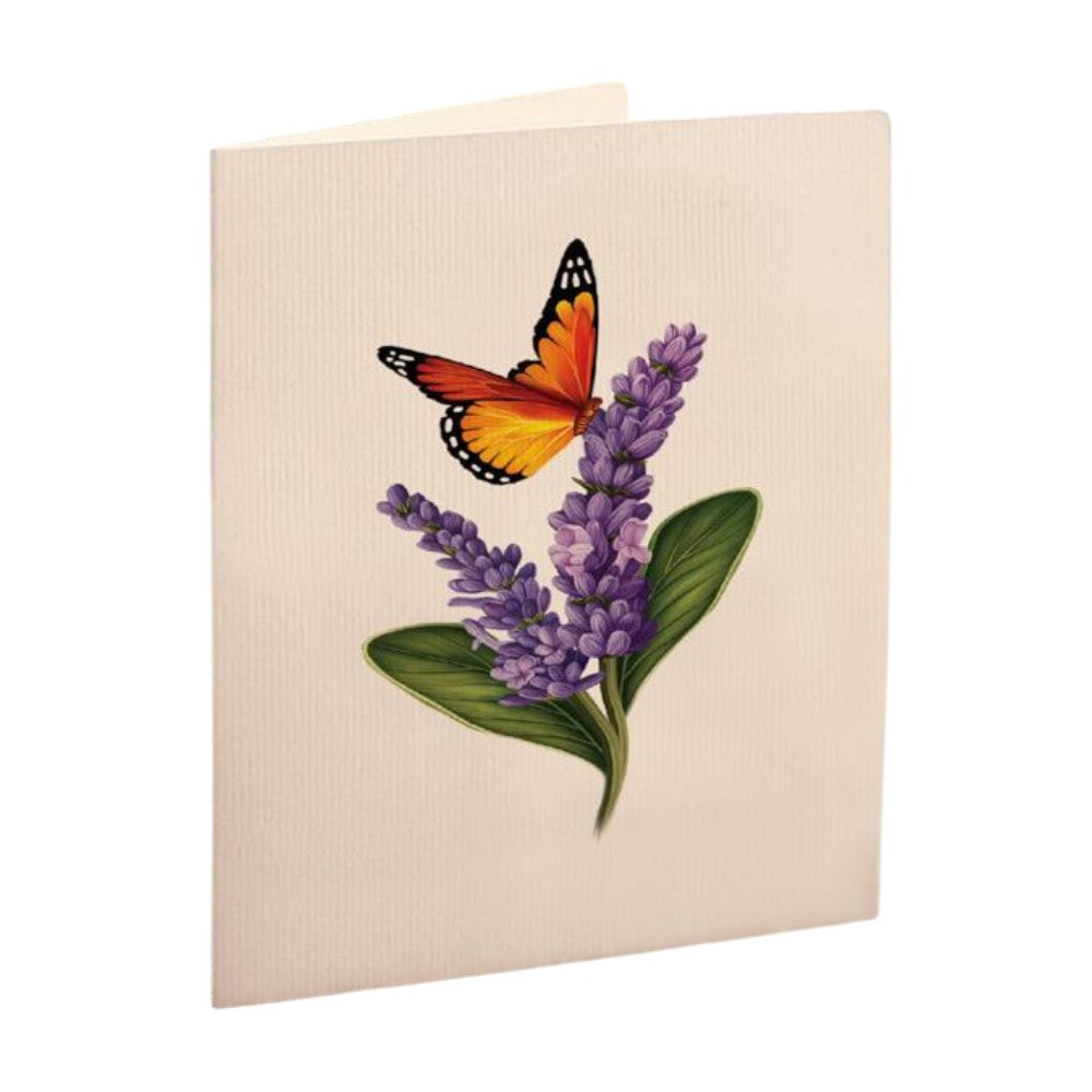 Butterfly on lavender art card.