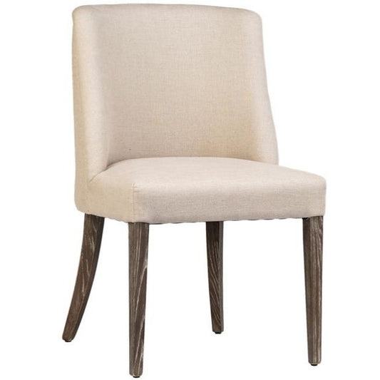 Picture of Gunner Beige Dining Chair (Elm Wood and Linen Upholstery)