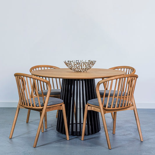 Picture of Copenhagen Round 5-piece Set with Slatback Chairs