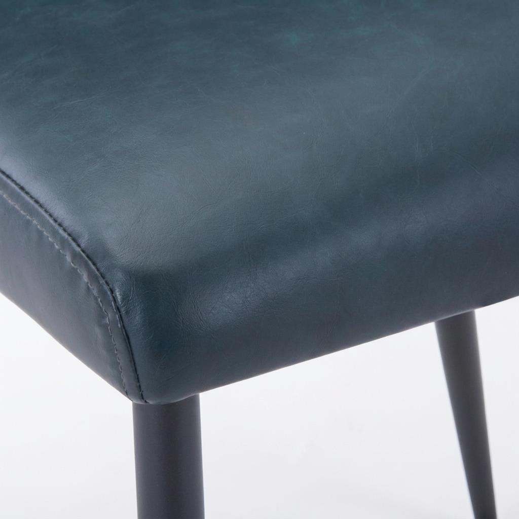 Dark teal cushioned seat with black legs.