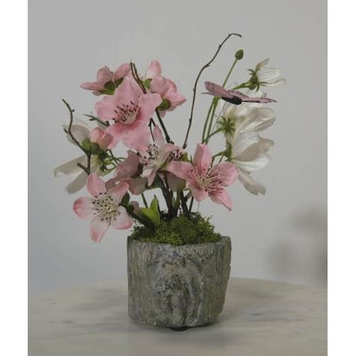 Picture of Small pink&white in faux log