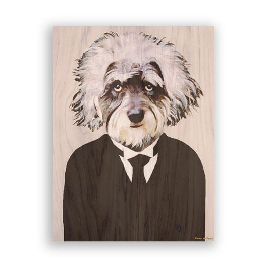 Picture of "Einstein Dog" Wood Block Art Print