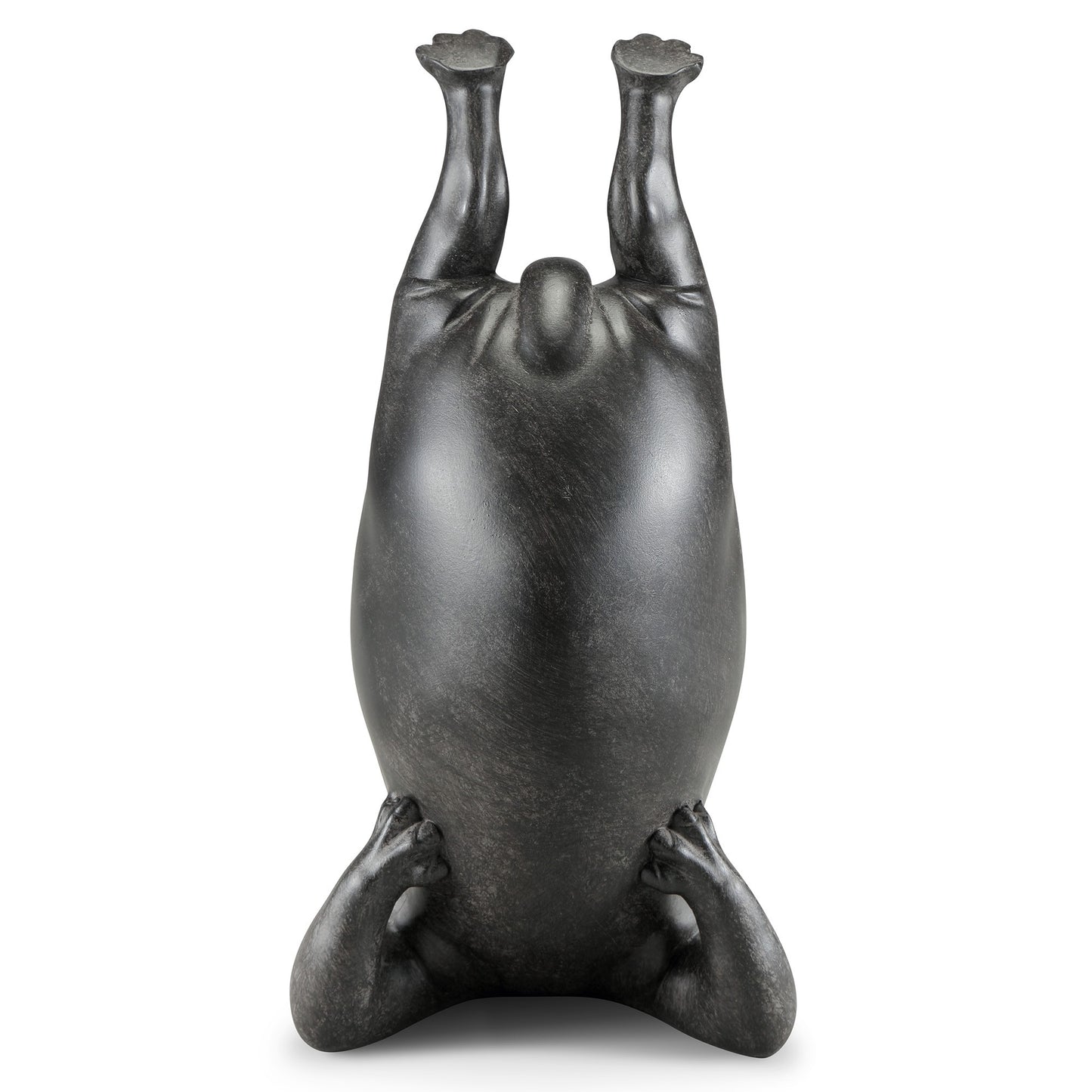 Abstract sculpture of a headstanding figure.