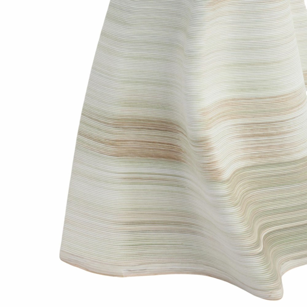 Striped fabric with soft, flowing waves.