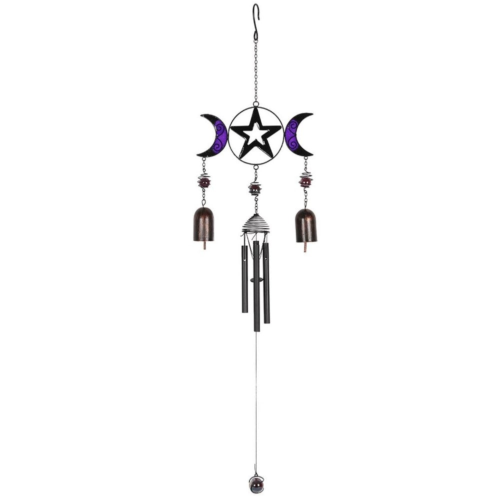 Star and moon wind chime with bells and tubes.
