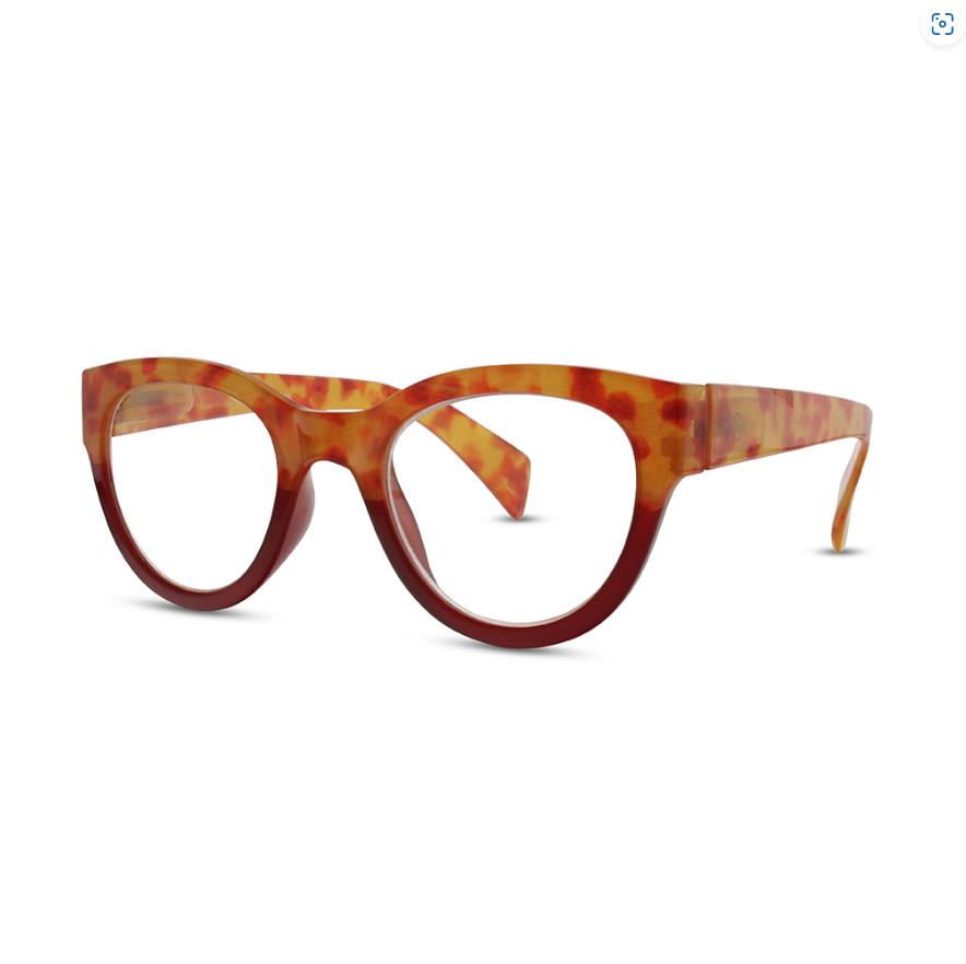 Thick tortoiseshell eyeglasses with a vintage style on a white background.