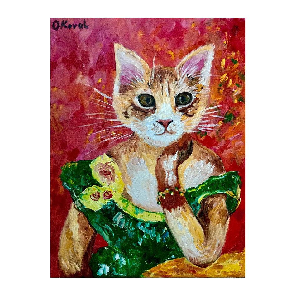 Picture of "Cat La Madame Jeanne Samary" Wood Block Art Print