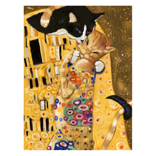Picture of "The Kiss Cats" Wood Block Art Print