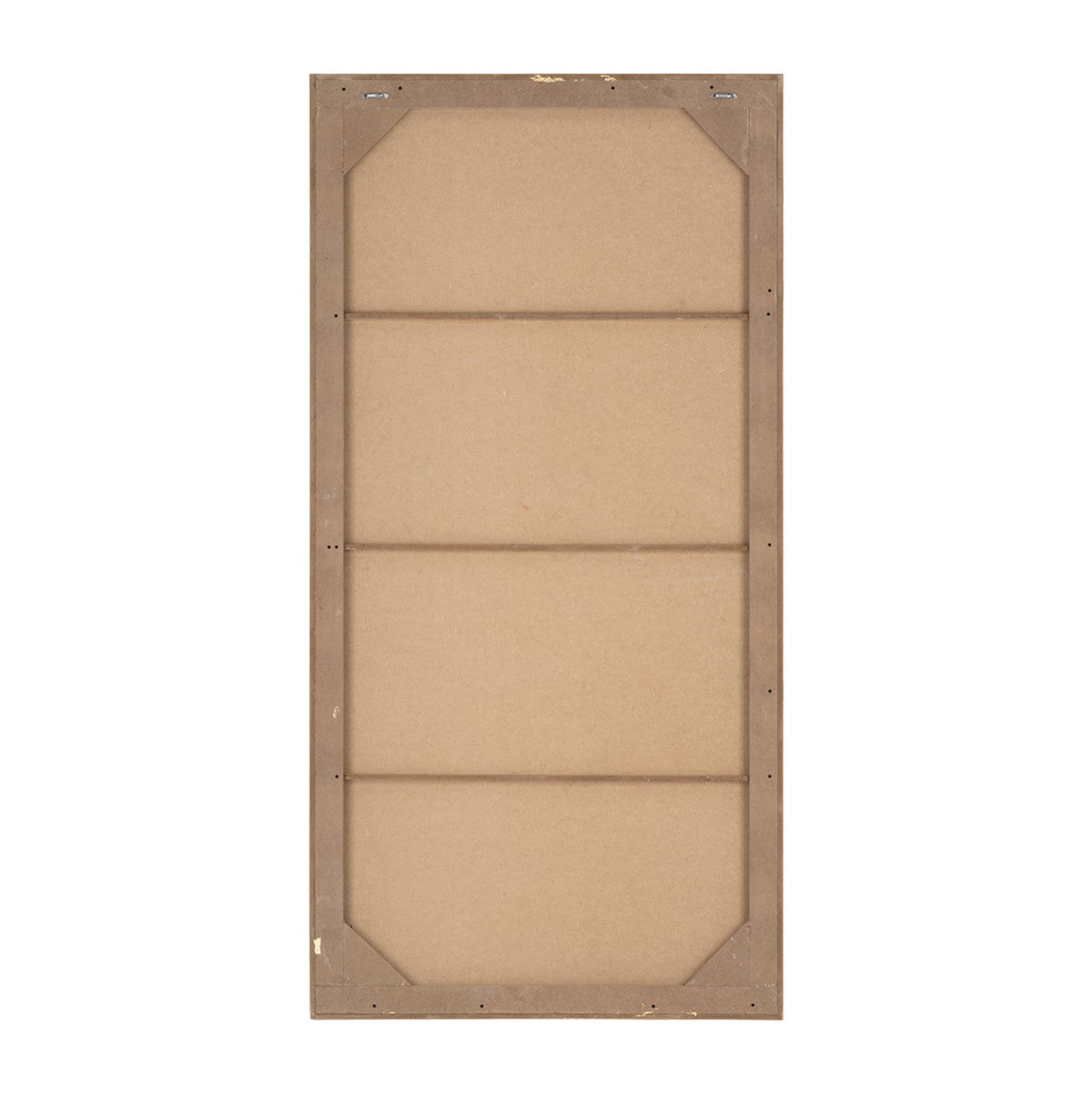 Back of a framed picture with a simple wooden structure.