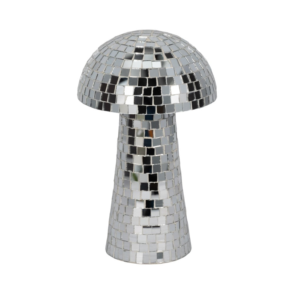 Disco-ball pattern mushroom decoration.