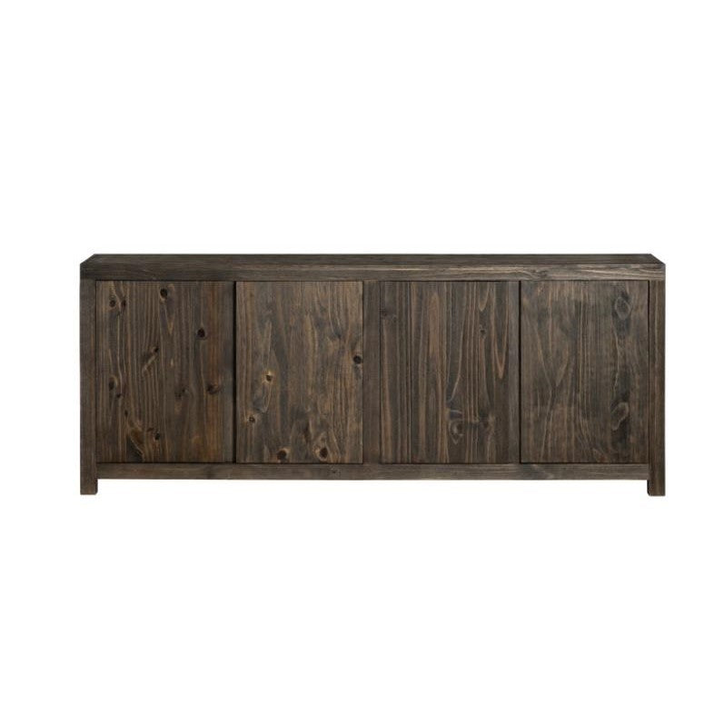 Dark wooden sideboard with four doors.