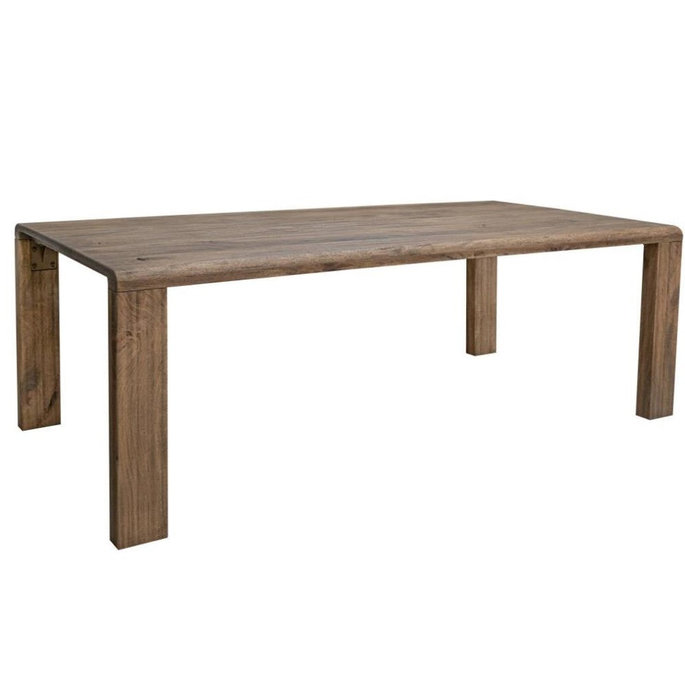 Wooden table with a simple, rustic design and four legs.