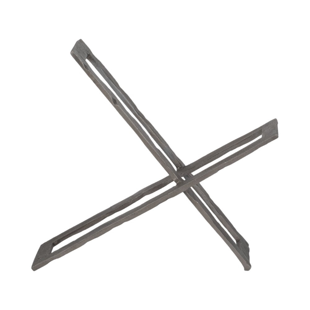 Two intersecting metal bars forming an "X" shape.
