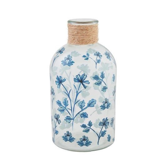 Picture of Blue Floral Glass Jar